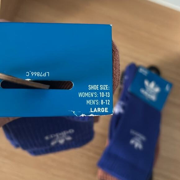 Bundle 2 Packs of Adidas Crew Socks Size Womens 10-13, Mens Size 8-12 - Picture 5 of 7
